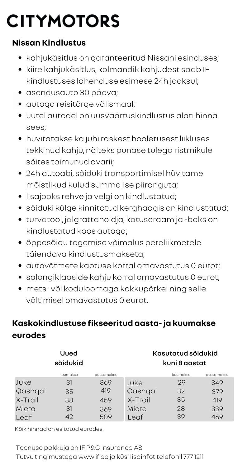 Nissan City Motors IF kindlustus liiklus-ja kaskokindlustus