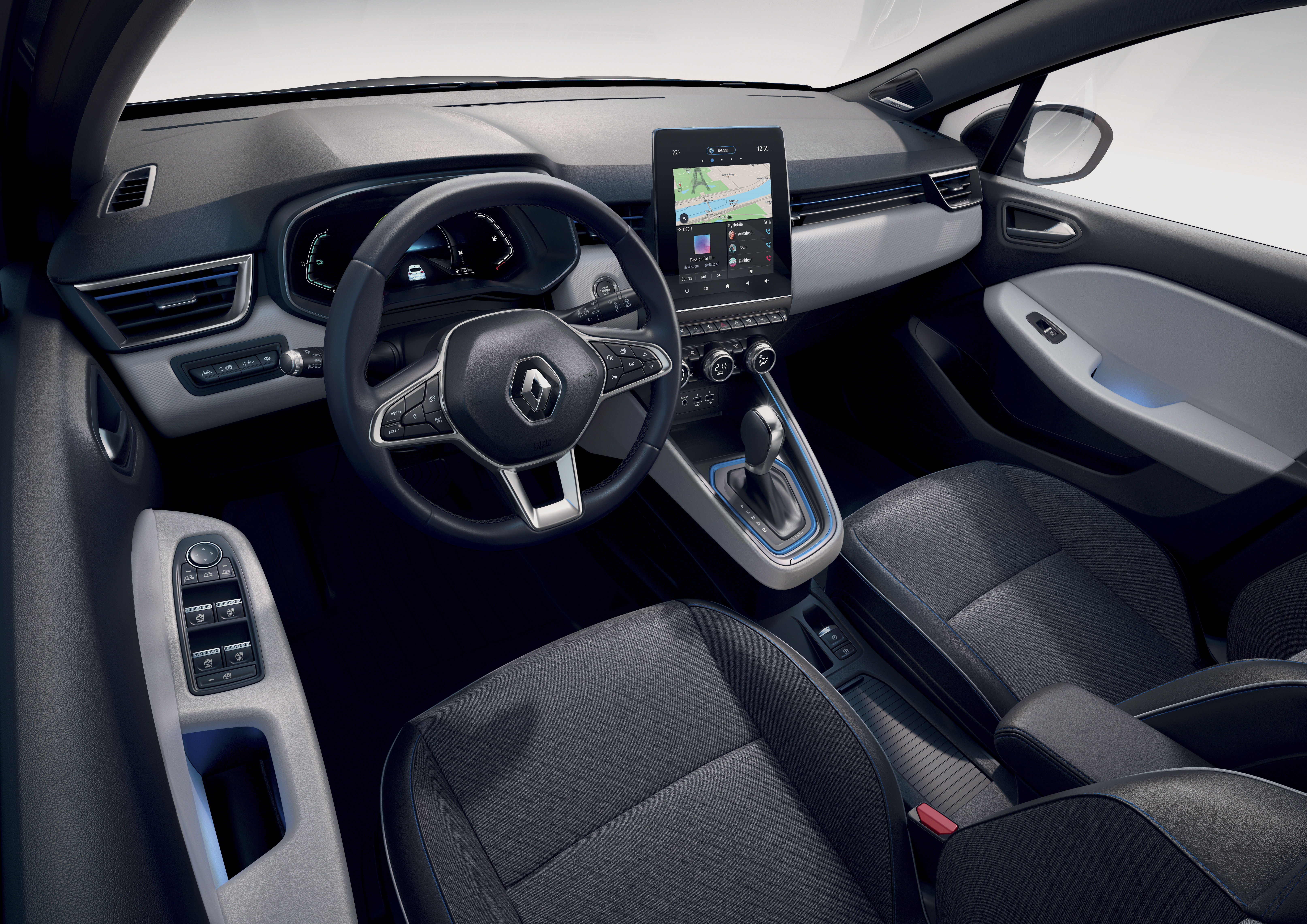 Renault Clio hübriid sisekujundus salong