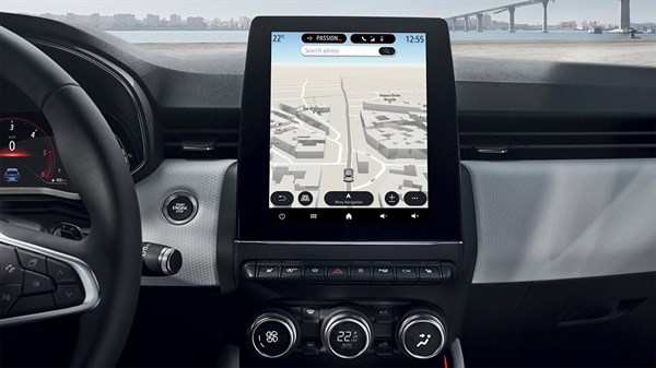 Renault Clio navigatsioon sisekujundus 7-tolline ekraan