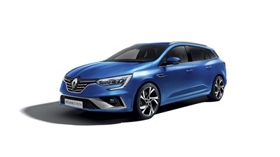 Sinine Renault Megane Grandtour universaal kere väliskujundus nina esituled R.S. Line